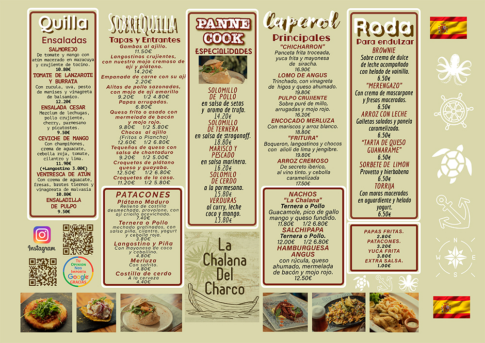 Menu la chalana del charco